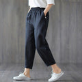 Elegant Cropped Trousers for Women – High Waist Casual Pants