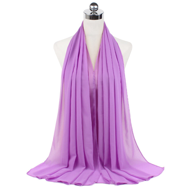 j✨ Elegant Pearl Chiffon Hijab Scarf – 70×180cm