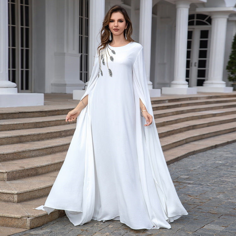 Luxury Modest Embroidered Abaya – Elegant Long Flow Dress