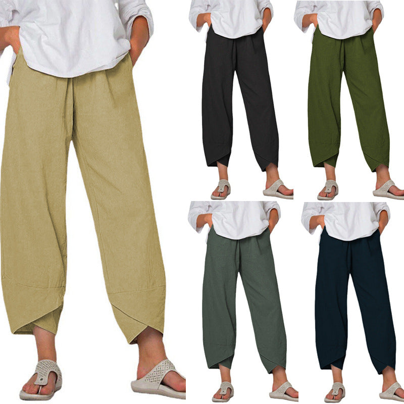 High Waist Wide Leg Casual Trousers for Women