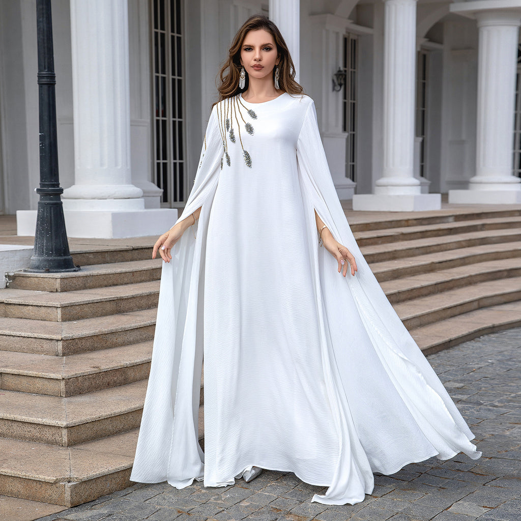 Luxury Modest Embroidered Abaya – Elegant Long Flow Dress