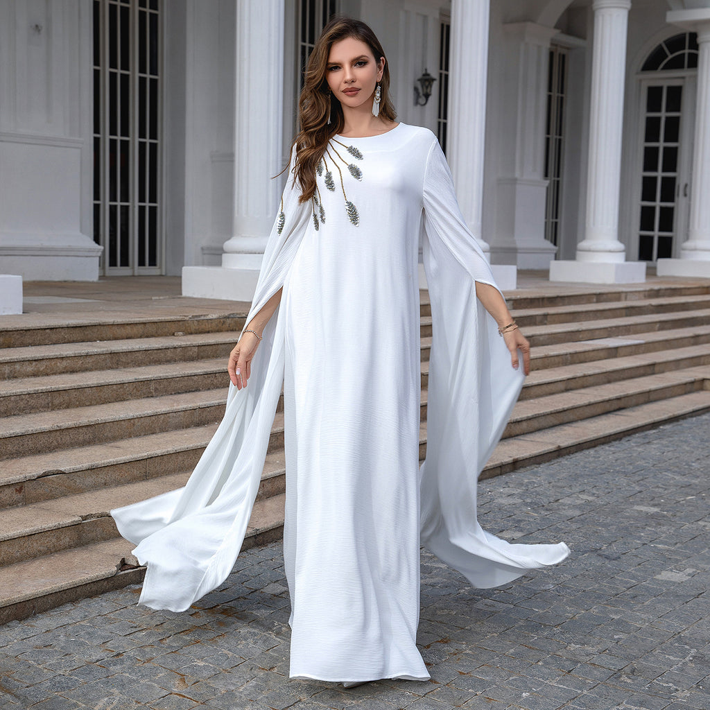Luxury Modest Embroidered Abaya – Elegant Long Flow Dress