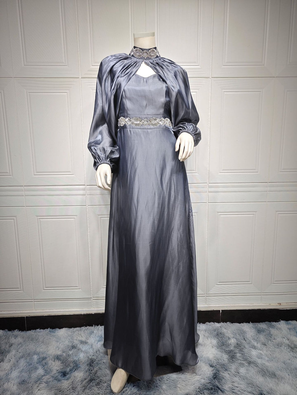Luxury Satin Belted Abaya – Elegant Abayas