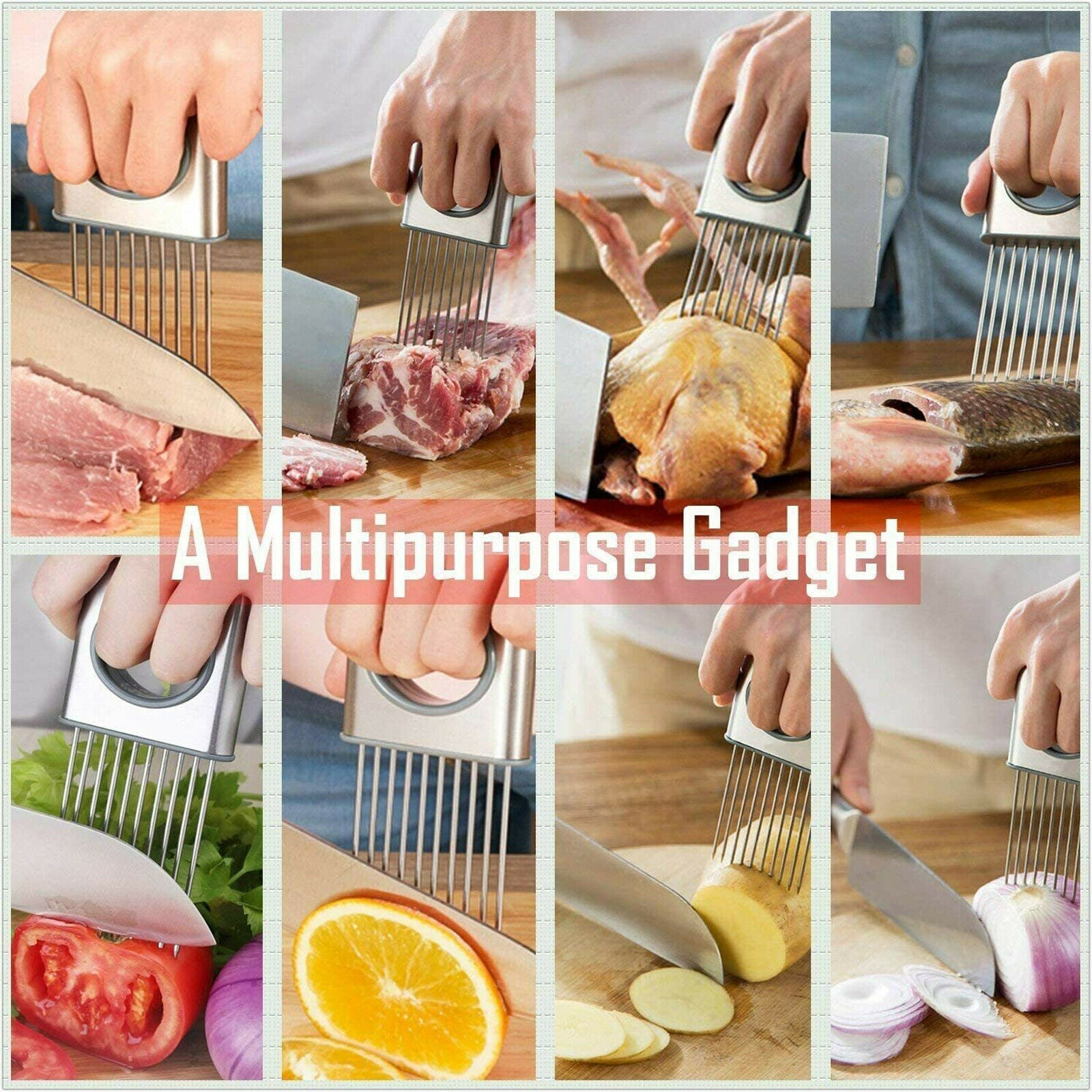 Onion Holder Slicer-Stainless steel kitchen Tool