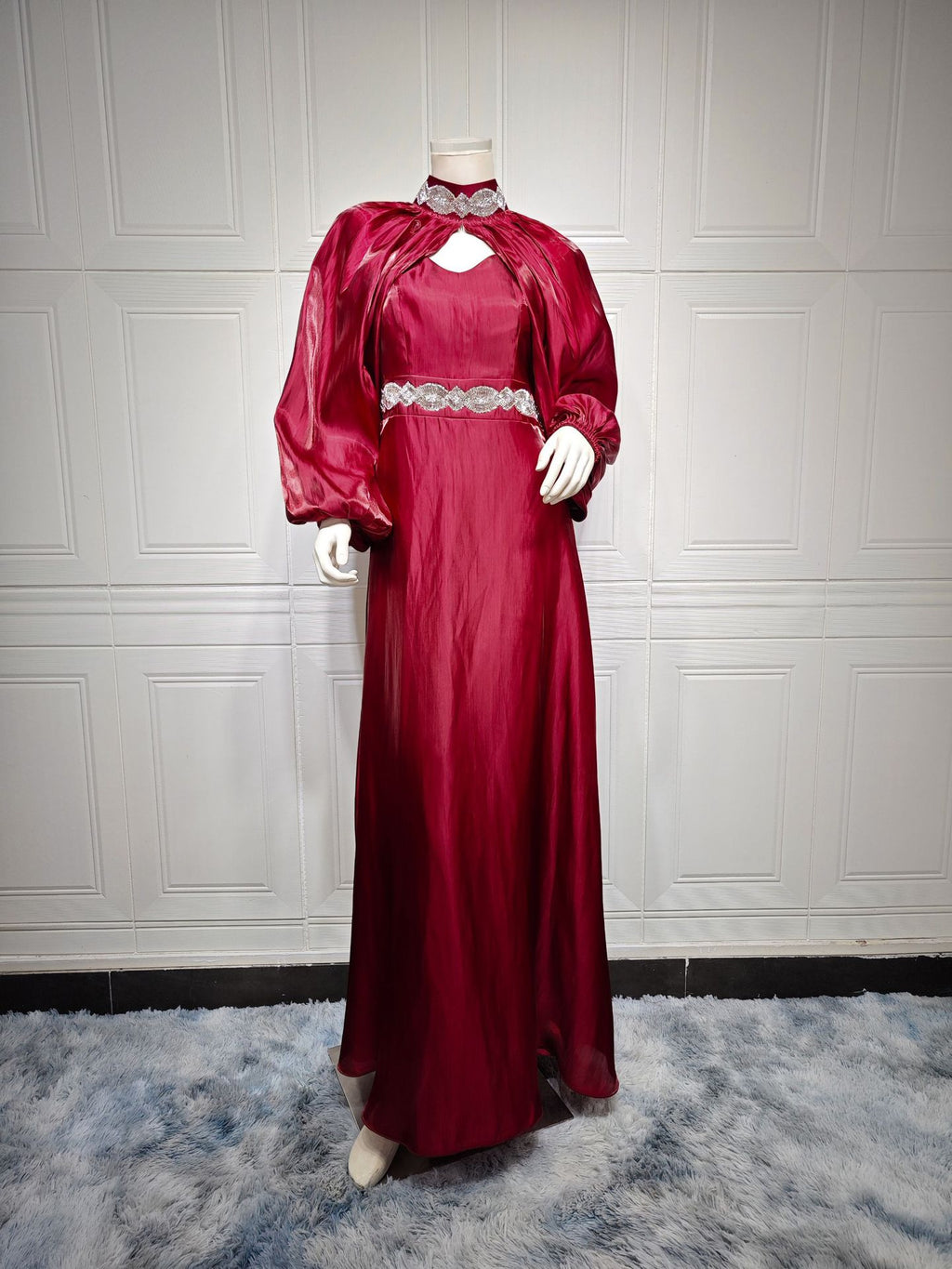 Luxury Satin Belted Abaya – Elegant Abayas