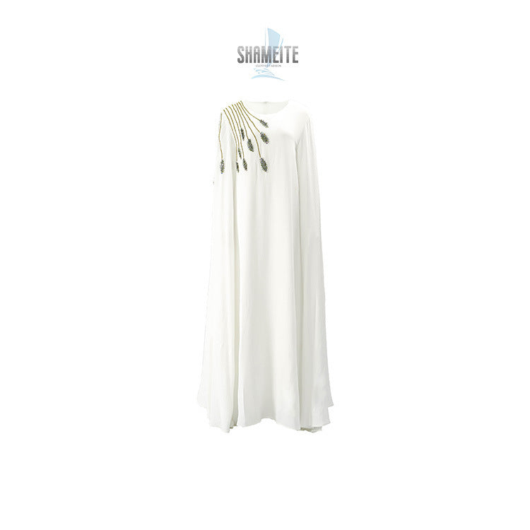 Luxury Modest Embroidered Abaya – Elegant Long Flow Dress