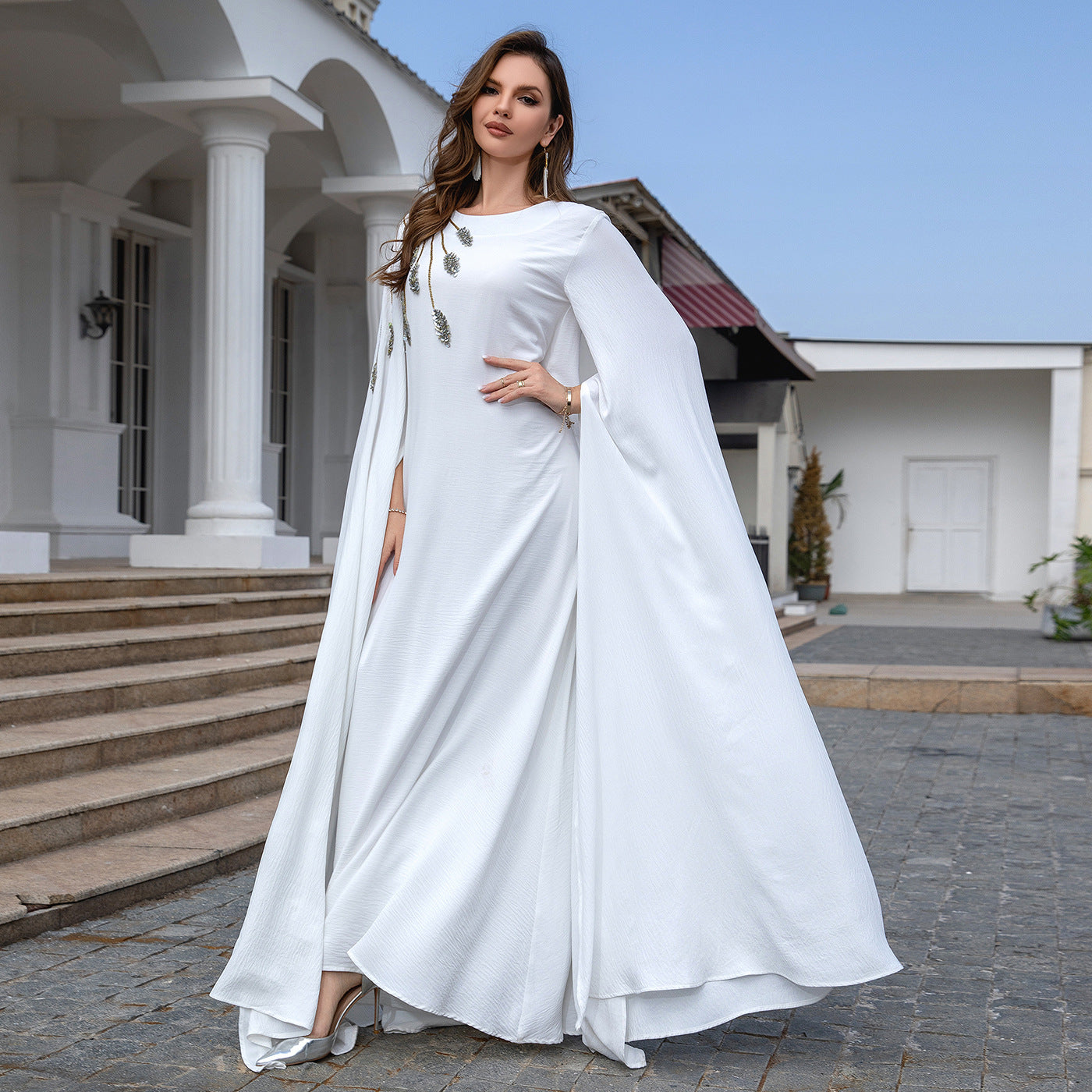 Luxury Modest Embroidered Abaya – Elegant Long Flow Dress
