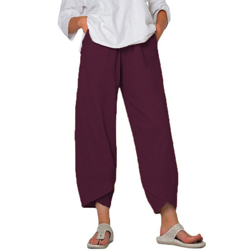 High Waist Wide Leg Casual Trousers for Women