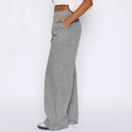 Elegant Striped Wide Leg Trousers for Women – High Waist Casual Pants