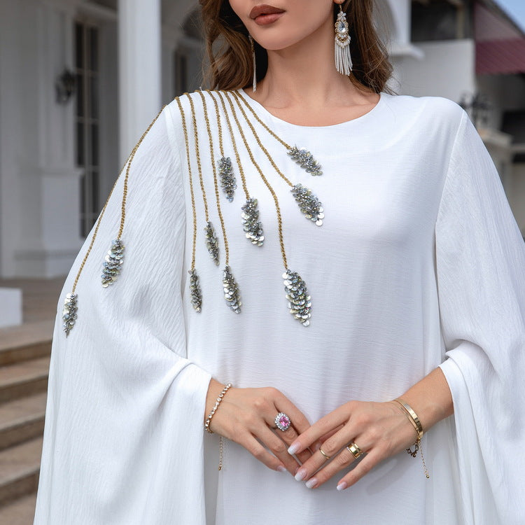 Luxury Modest Embroidered Abaya – Elegant Long Flow Dress