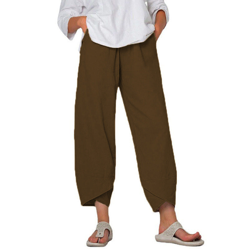 High Waist Wide Leg Casual Trousers for Women